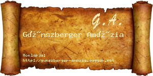 Günszberger Amázia névjegykártya